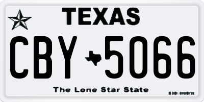 TX license plate CBY5066