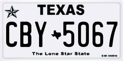 TX license plate CBY5067