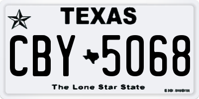TX license plate CBY5068