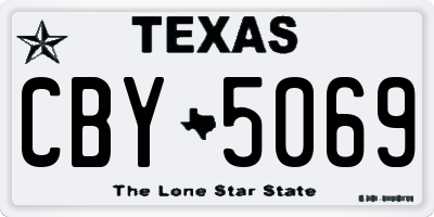 TX license plate CBY5069