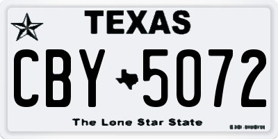 TX license plate CBY5072