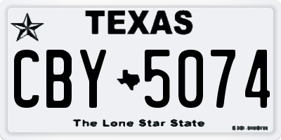TX license plate CBY5074