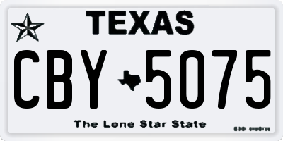 TX license plate CBY5075