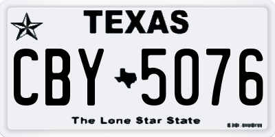 TX license plate CBY5076