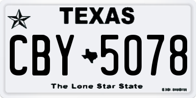 TX license plate CBY5078