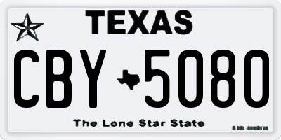 TX license plate CBY5080