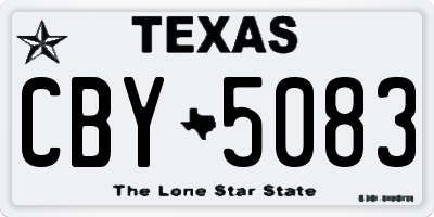 TX license plate CBY5083