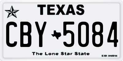 TX license plate CBY5084