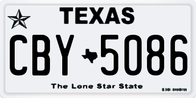 TX license plate CBY5086