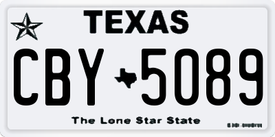TX license plate CBY5089