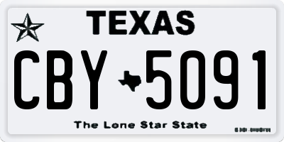 TX license plate CBY5091