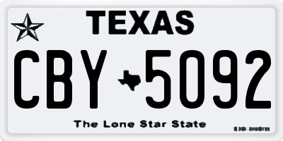 TX license plate CBY5092