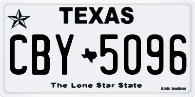 TX license plate CBY5096