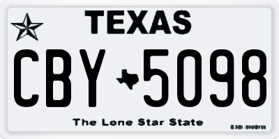TX license plate CBY5098