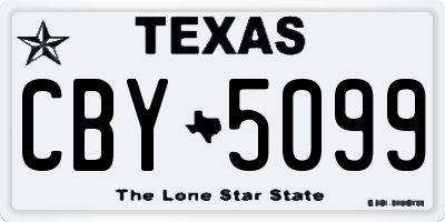 TX license plate CBY5099