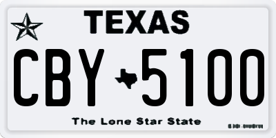 TX license plate CBY5100