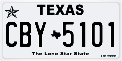 TX license plate CBY5101