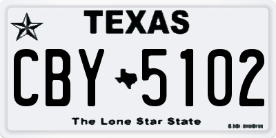 TX license plate CBY5102