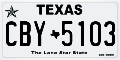 TX license plate CBY5103