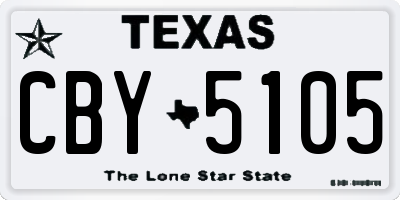 TX license plate CBY5105