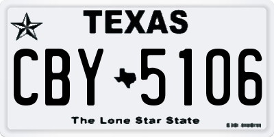 TX license plate CBY5106