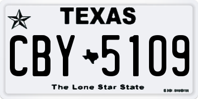 TX license plate CBY5109
