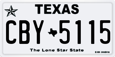 TX license plate CBY5115