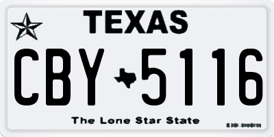 TX license plate CBY5116