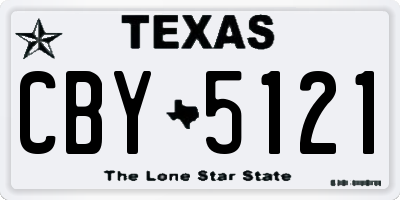 TX license plate CBY5121