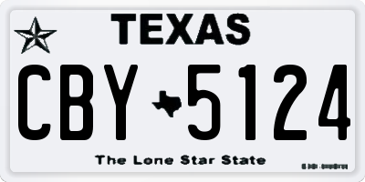 TX license plate CBY5124