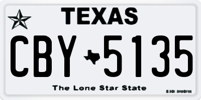 TX license plate CBY5135
