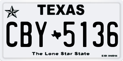 TX license plate CBY5136