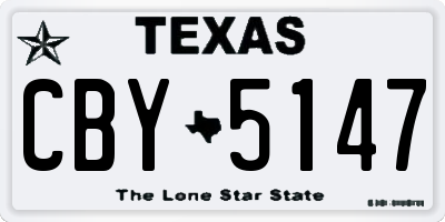 TX license plate CBY5147