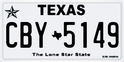 TX license plate CBY5149