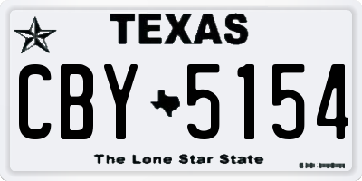TX license plate CBY5154