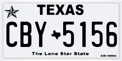 TX license plate CBY5156