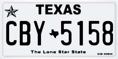 TX license plate CBY5158