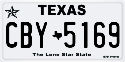 TX license plate CBY5169