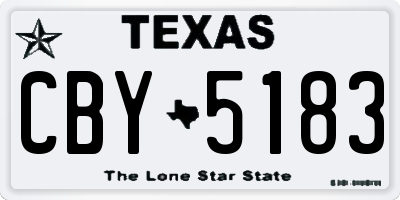 TX license plate CBY5183