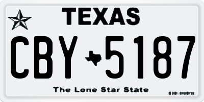 TX license plate CBY5187