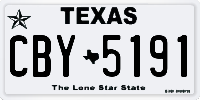 TX license plate CBY5191