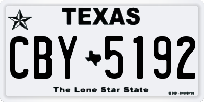 TX license plate CBY5192