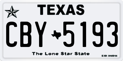 TX license plate CBY5193
