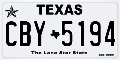 TX license plate CBY5194