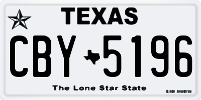 TX license plate CBY5196