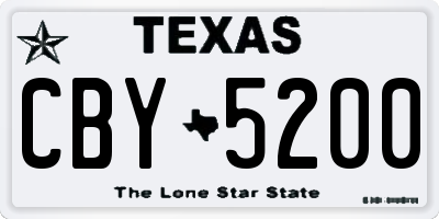 TX license plate CBY5200