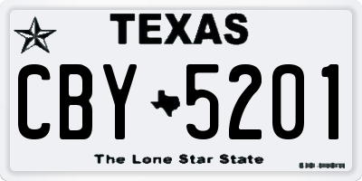 TX license plate CBY5201