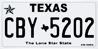 TX license plate CBY5202
