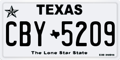 TX license plate CBY5209