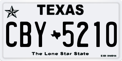 TX license plate CBY5210